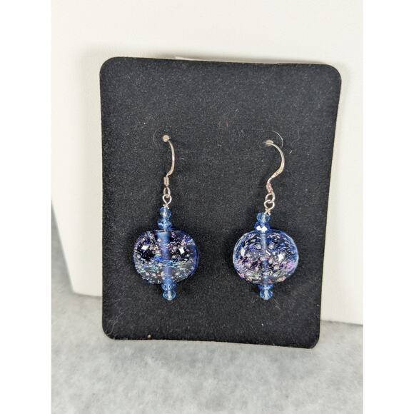 4 prs Earrings lot,fused glass. cutout squares,turquoise/ crystal,red creek NWT - Picture 5 of 11